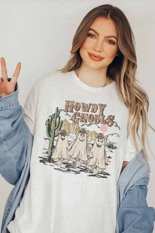 HOWDY GHOULS GRAPHIC TEE - Style Baby OMG Fashion Boutique - Stylebabyomg - Buy - Aesthetic Baddie Outfits - Babyboo - OOTD - Shie 
