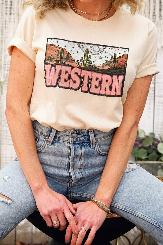 WESTERN GRAPHIC TEE - Style Baby OMG Fashion Boutique - Stylebabyomg - Buy - Aesthetic Baddie Outfits - Babyboo - OOTD - Shie 