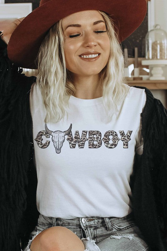 COWBOY LEOPARD GRAPHIC TEE PLUS SIZE - Style Baby OMG Fashion Boutique - Stylebabyomg - Buy - Aesthetic Baddie Outfits - Babyboo - OOTD - Shie 