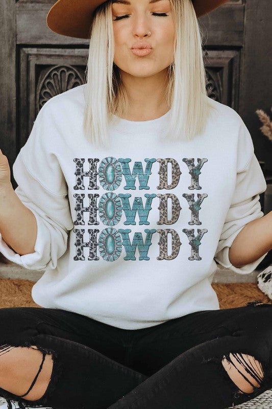 HOWDY LEOPARD GRAPHIC SWEATSHIRT - Style Baby OMG Fashion Boutique - Stylebabyomg - Buy - Aesthetic Baddie Outfits - Babyboo - OOTD - Shie 