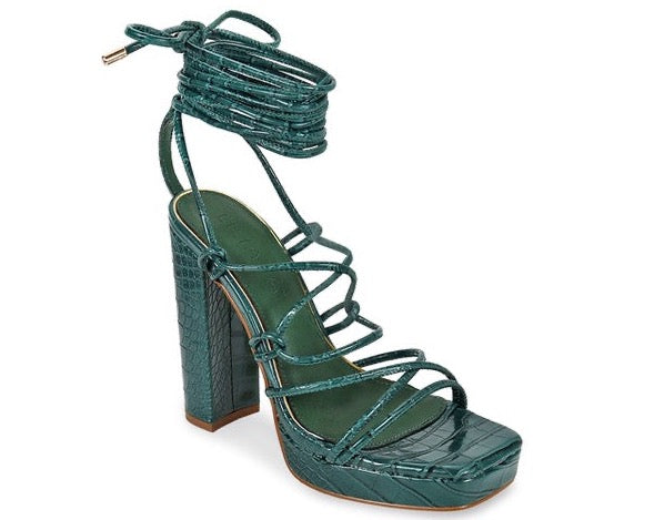 Beily Green Platform Lace Up Heels - Style Baby OMG Fashion Boutique - Stylebabyomg - Buy - Aesthetic Baddie Outfits - Babyboo - OOTD - Shie 