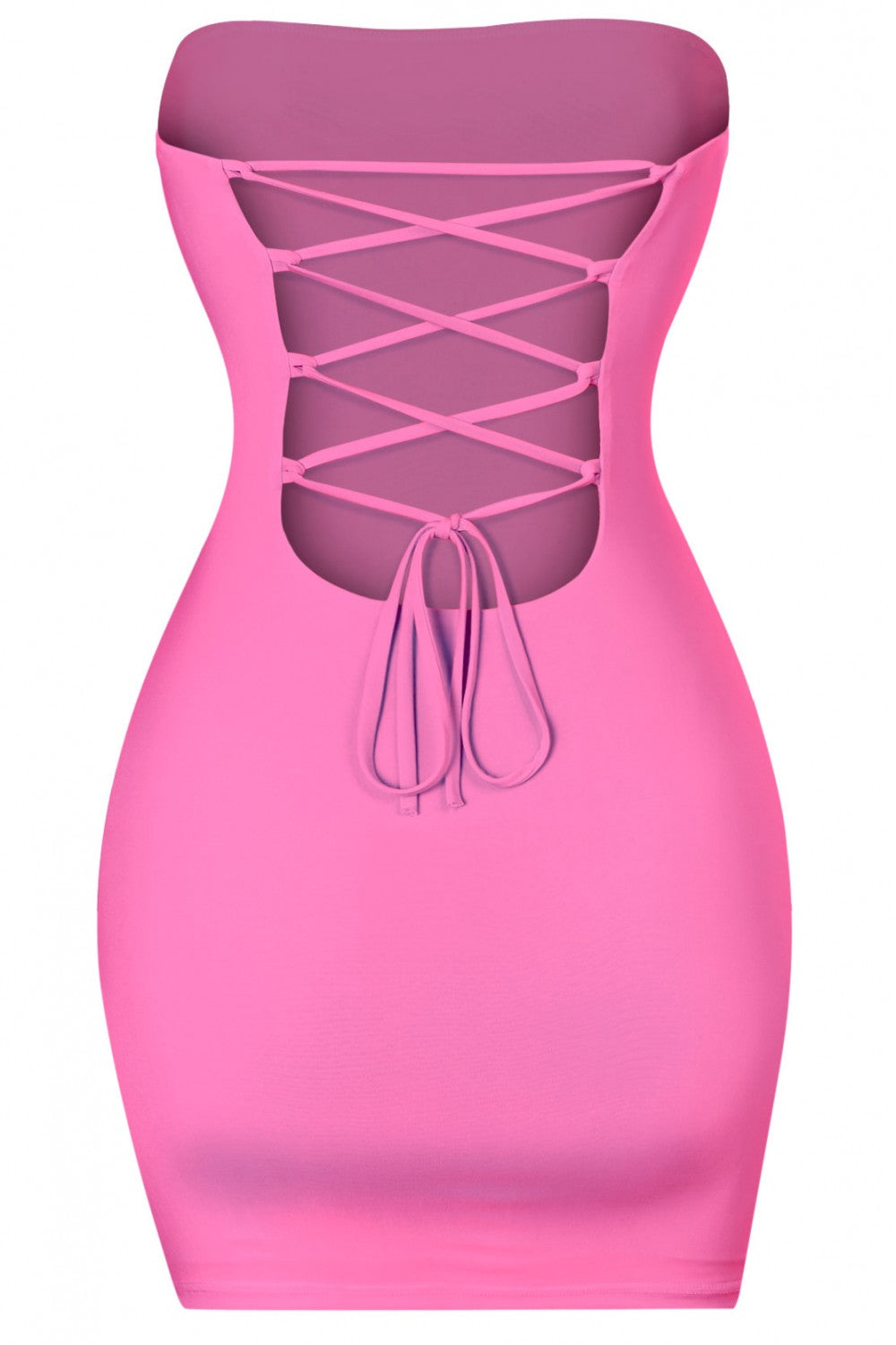 Breeyana Hot Pink Tube Side Slit Mini Dress - Style Baby OMG Fashion Boutique - Stylebabyomg - Buy - Aesthetic Baddie Outfits - Babyboo - OOTD - Shie 