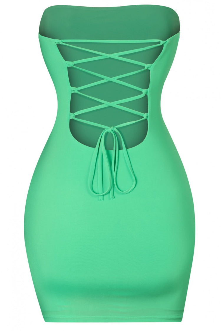 Breeyana Green Tube Side Slit Mini Dress - Style Baby OMG Fashion Boutique - Stylebabyomg - Buy - Aesthetic Baddie Outfits - Babyboo - OOTD - Shie 