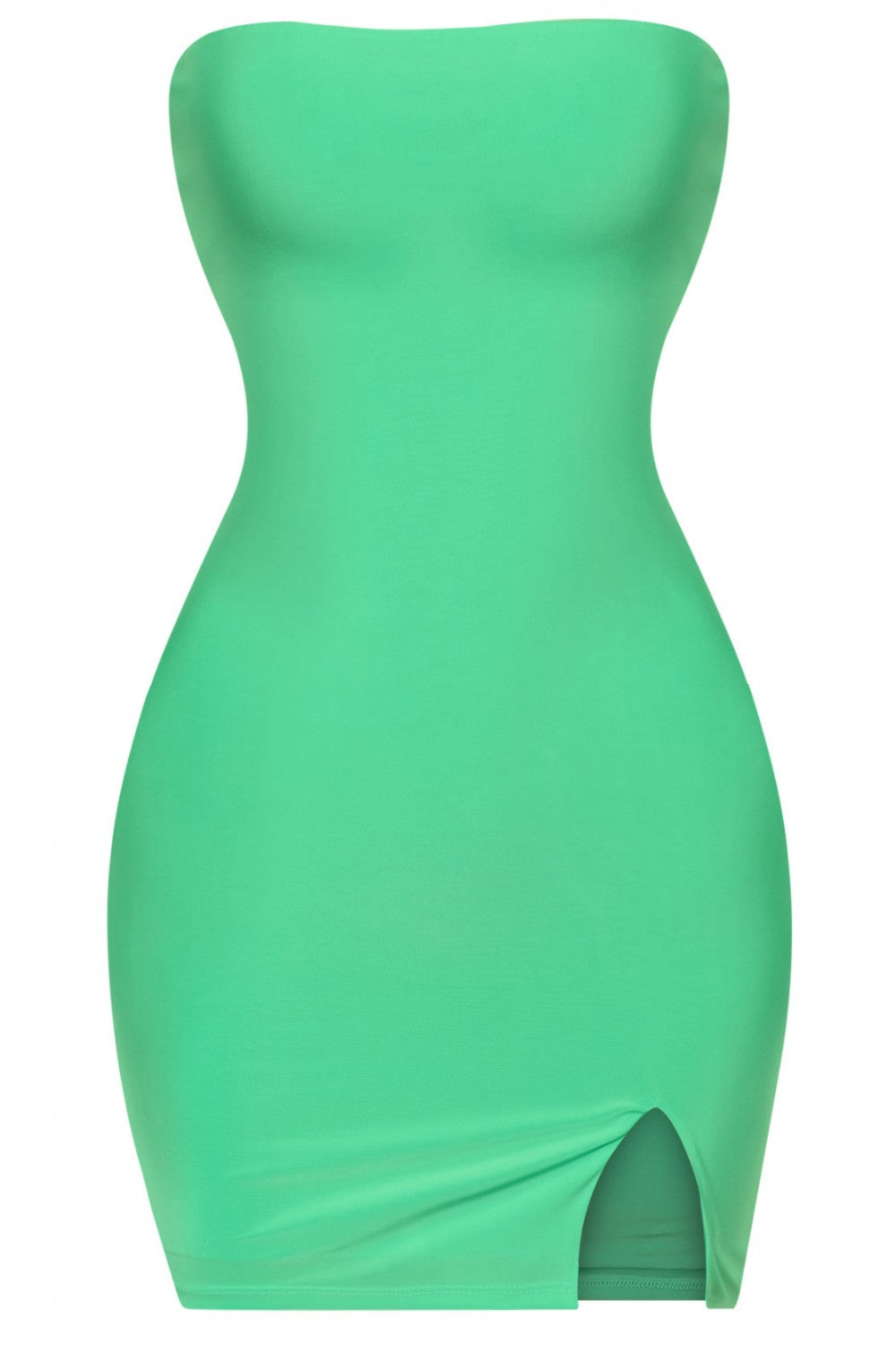 Breeyana Green Tube Side Slit Mini Dress - Style Baby OMG Fashion Boutique - Stylebabyomg - Buy - Aesthetic Baddie Outfits - Babyboo - OOTD - Shie 