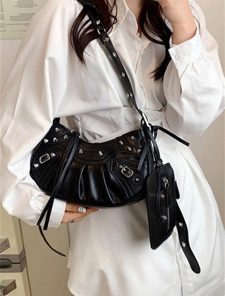 Crystal XZ Black Designer Bag - Style Baby OMG Fashion Boutique - Stylebabyomg - Buy - Aesthetic Baddie Outfits - Babyboo - OOTD - Shie 