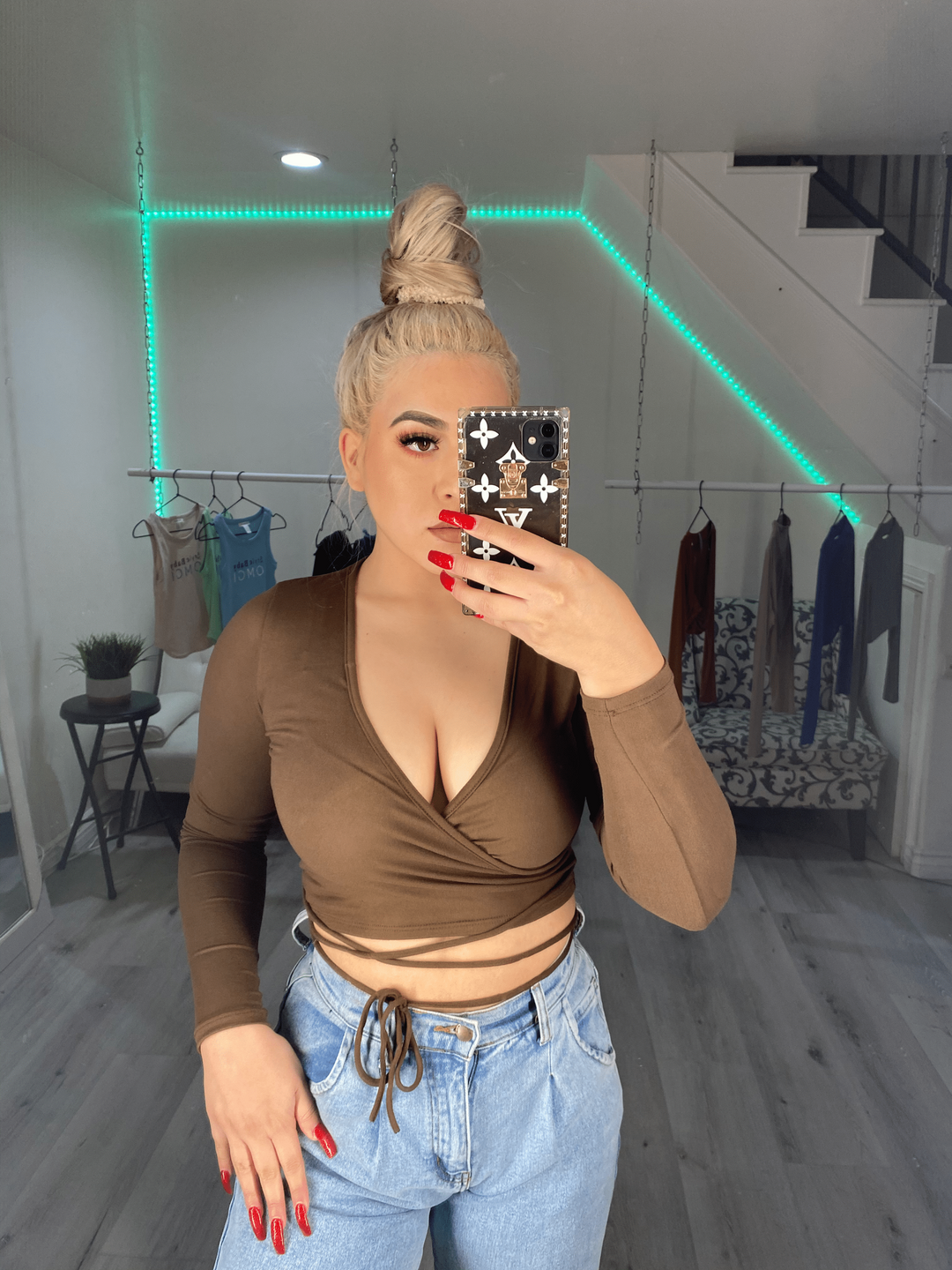 Alondra Long Sleeve Crop Top - Style Baby OMG Fashion Boutique - Stylebabyomg - Buy - Aesthetic Baddie Outfits - Babyboo - OOTD - Shie 