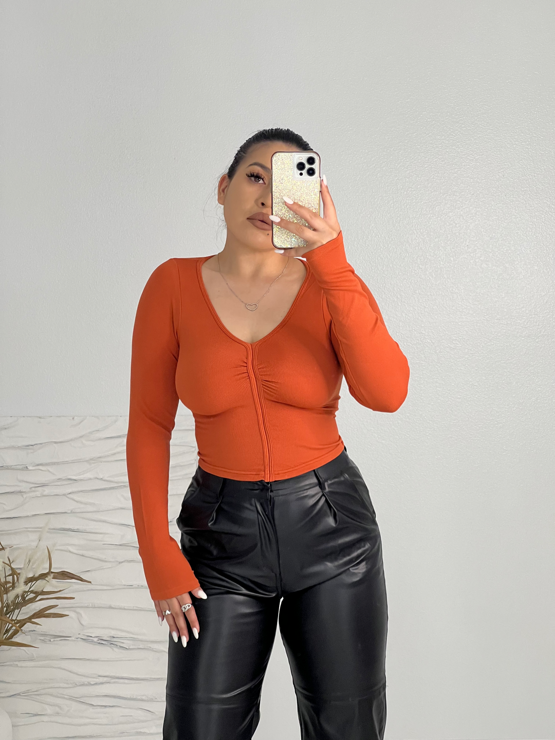 Baby Boo Long Sleeve Top (Cinanamon) - Style Baby OMG Fashion Boutique - Stylebabyomg - Buy - Aesthetic Baddie Outfits - Babyboo - OOTD - Shie 