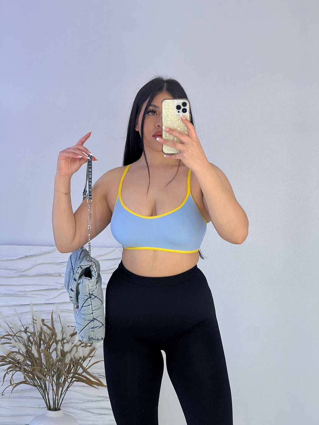 Lola bralette top (blue) - Style Baby OMG Fashion Boutique - Stylebabyomg - Buy - Aesthetic Baddie Outfits - Babyboo - OOTD - Shie 