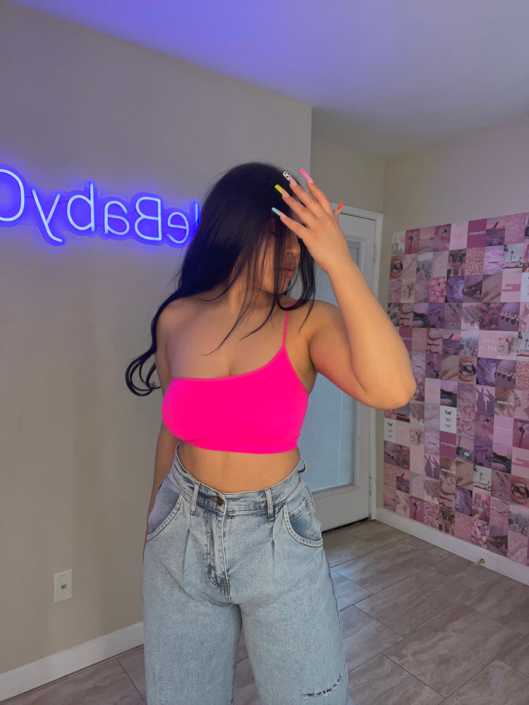 Polly One Shoulder Crop Top - Style Baby OMG Fashion Boutique - Stylebabyomg - Buy - Aesthetic Baddie Outfits - Babyboo - OOTD - Shie 