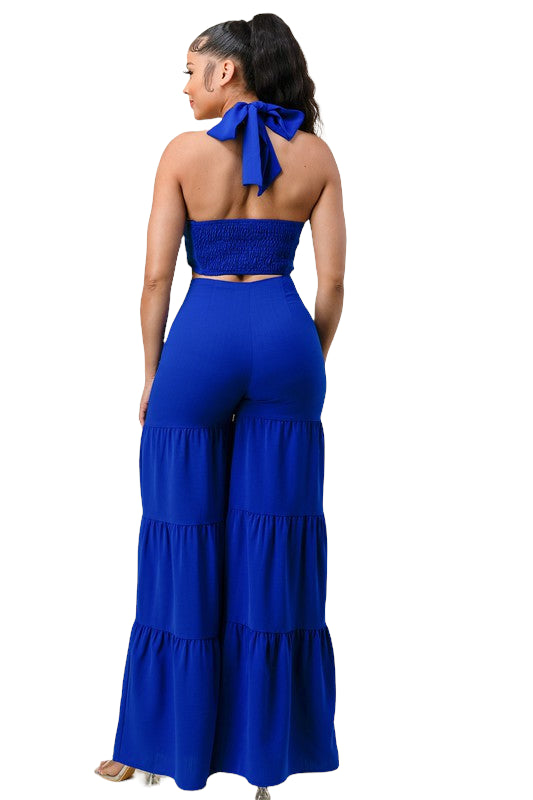 Calensa Royal Blue 2 Piece Flare Pants Set - Style Baby OMG Fashion Boutique - Stylebabyomg - Buy - Aesthetic Baddie Outfits - Babyboo - OOTD - Shie 