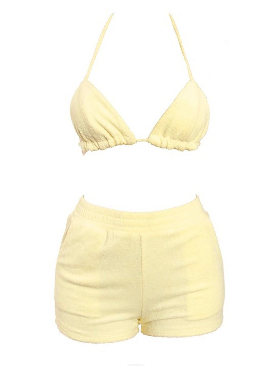 Sweetness Lemon Yellow 2 Piece Swim Set - Style Baby OMG Fashion Boutique - Stylebabyomg - Buy - Aesthetic Baddie Outfits - Babyboo - OOTD - Shie 