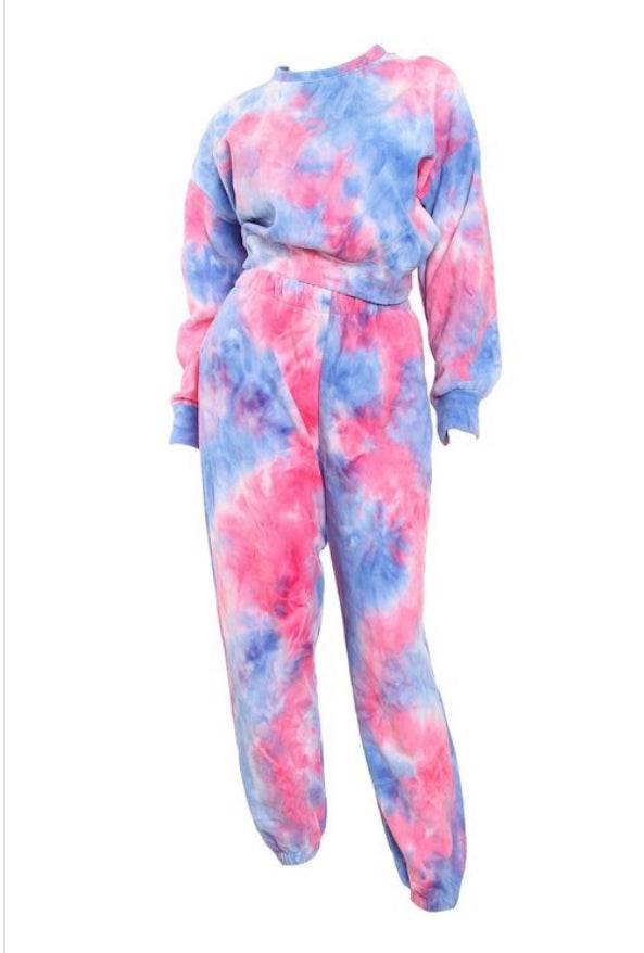 Norma Tie Dye 2 Piece Lounge Set - Style Baby OMG Fashion Boutique - Stylebabyomg - Buy - Aesthetic Baddie Outfits - Babyboo - OOTD - Shie 