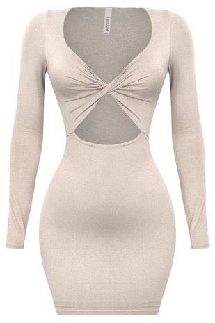 Sorella Long Sleeve Cross Mini Dress - Style Baby OMG Fashion Boutique - Stylebabyomg - Buy - Aesthetic Baddie Outfits - Babyboo - OOTD - Shie 
