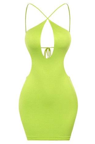 Tinker Bell Mini Criss Cross Front Dress - Style Baby OMG Fashion Boutique - Stylebabyomg - Buy - Aesthetic Baddie Outfits - Babyboo - OOTD - Shie 