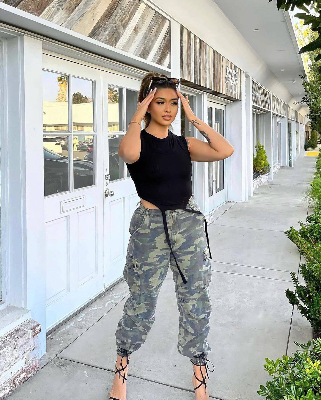 Vintage Army Cargo Pants - Style Baby OMG Fashion Boutique - Stylebabyomg - Buy - Aesthetic Baddie Outfits - Babyboo - OOTD - Shie 