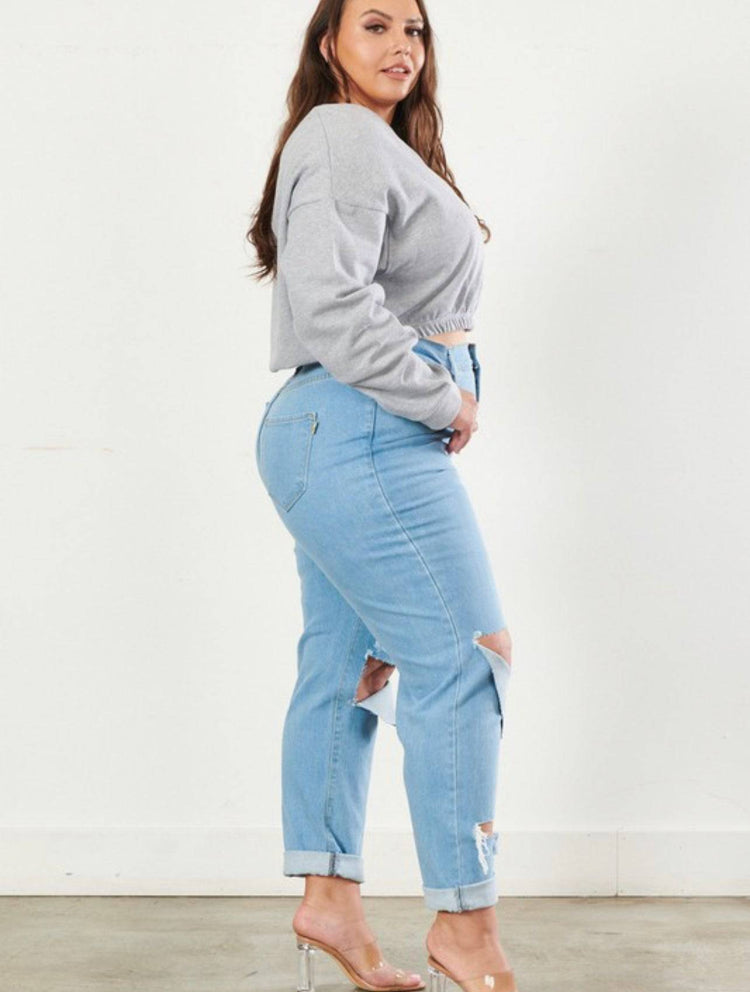 Natalia Mom Distressed Jeans - Style Baby OMG Fashion Boutique - Stylebabyomg - Buy - Aesthetic Baddie Outfits - Babyboo - OOTD - Shie 