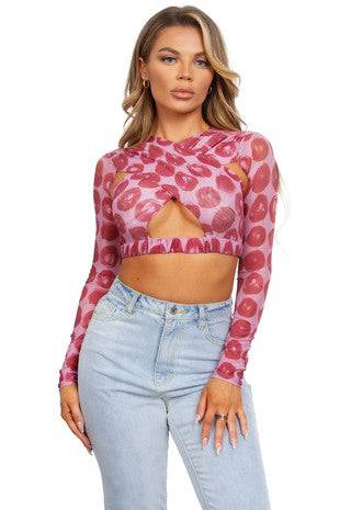 Brianna Long Sleeve Crop Top - Style Baby OMG Fashion Boutique - Stylebabyomg - Buy - Aesthetic Baddie Outfits - Babyboo - OOTD - Shie 