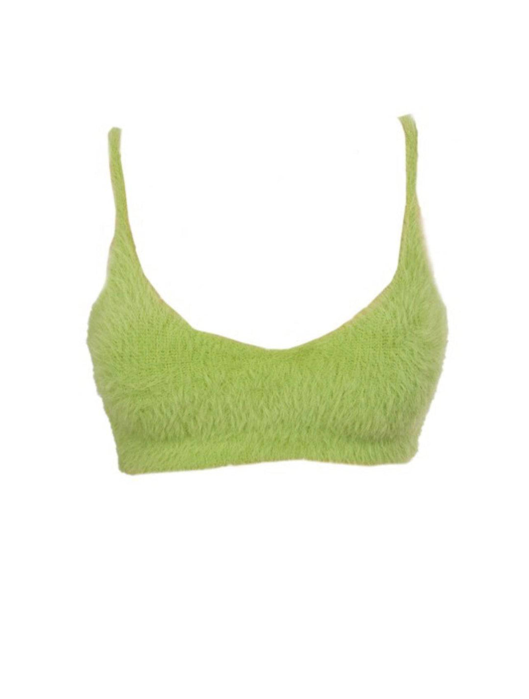 Polly Fuzzy Green Criss Cross Top - Style Baby OMG Fashion Boutique - Stylebabyomg - Buy - Aesthetic Baddie Outfits - Babyboo - OOTD - Shie 